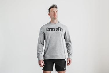 Nobull Crossfit® Crew Men's Sweatshirts Grey | Australia (FY8019)